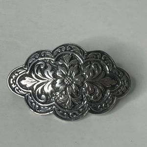 Unbranded Sterling Silver Floral Pin Brooch